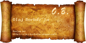 Olaj Borbála névjegykártya